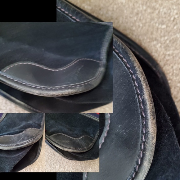 Vintage Gucci Blue Suede Handbag Purse Authentic - Picture 7 of 8